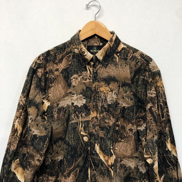 Red Head Men Long Sleeve Camo Camouflage Button Shirt Top Size Large B324 -5 - Picture 10 of 14